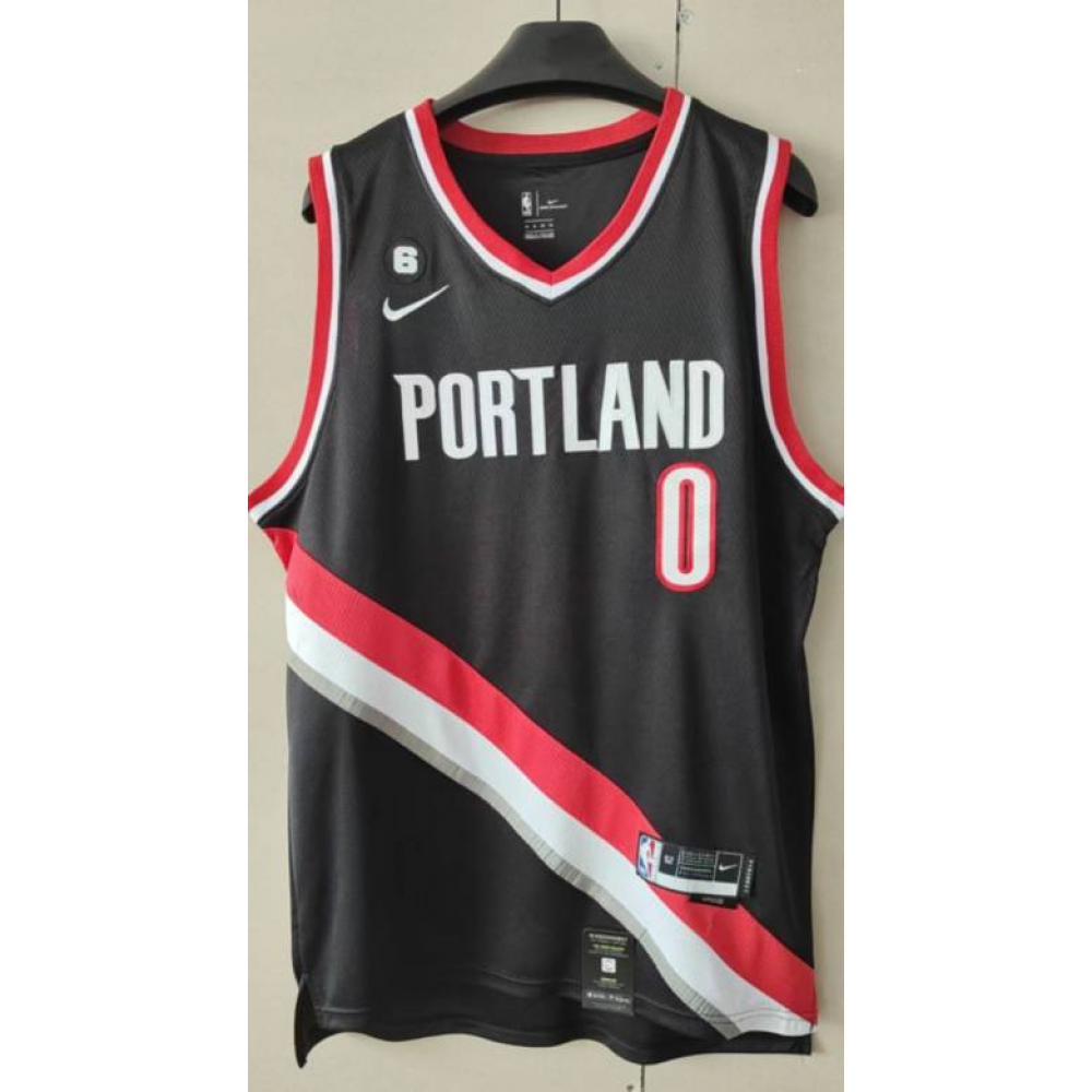 Camiseta Damian Lillard #0 Portland Trail Blazers 22/23 Negro Camiseta Damian Lillard #0 Portland Trail Blazers 22/23 Negro