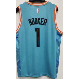Camiseta Devin Booker #1 Phoenix Suns 2023 Azul City Edition Camiseta Devin Booker #1 Phoenix Suns 2023 Azul City Edition