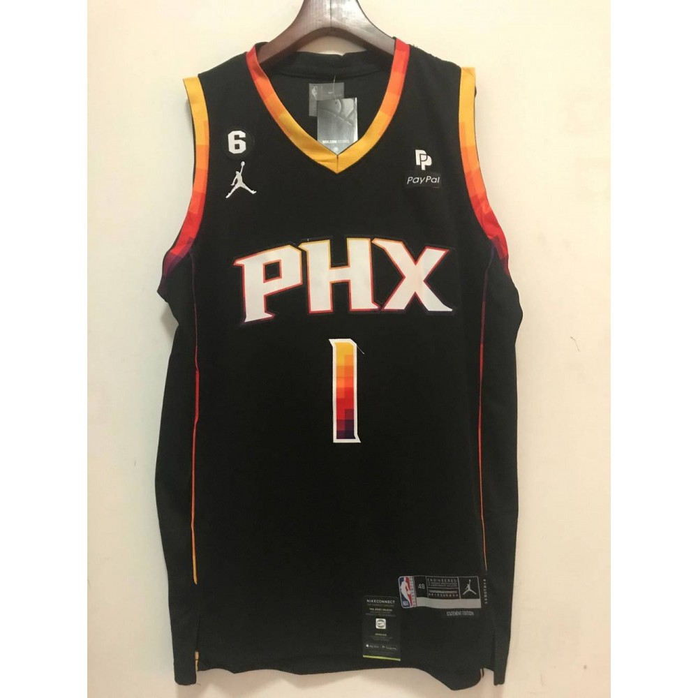 Camiseta Devin Booker #1 Phoenix Suns 22/23 Negro Camiseta Devin Booker #1 Phoenix Suns 22/23 Negro