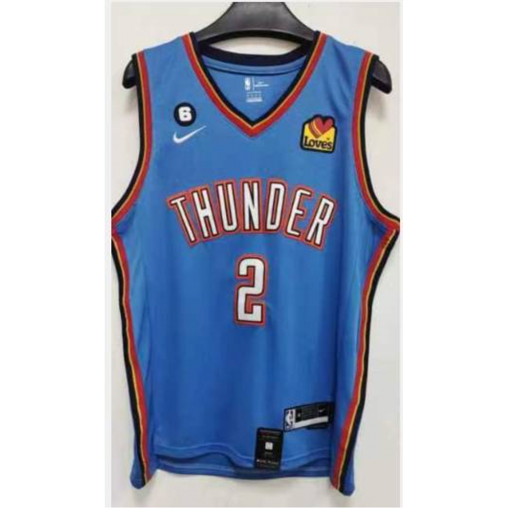 Camiseta Gilgeous-Alexander #2 Oklahoma City Thunder 2023 Azul Camiseta Gilgeous-Alexander #2 Oklahoma City Thunder 2023 Azul
