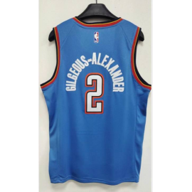 Camiseta Gilgeous-Alexander #2 Oklahoma City Thunder 2023 Azul Camiseta Gilgeous-Alexander #2 Oklahoma City Thunder 2023 Azul