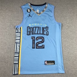 Camiseta Ja Morant #12 Memphis Grizzlies 2023 Azul Claro