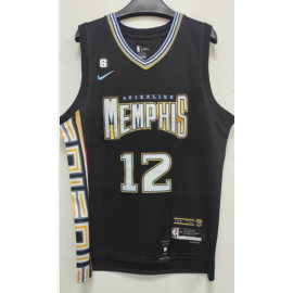 Camiseta Ja Morant #12 Memphis Grizzlies 2023 Negro City Edition
