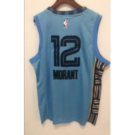 Camiseta Ja Morant #12 Memphis Grizzlies 22/23 Azul Claro Camiseta Ja Morant #12 Memphis Grizzlies 22/23 Azul Claro