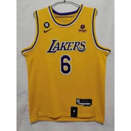 Camiseta Lebron James #6 Los Angeles Lakers 22/23 Amarillo