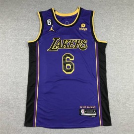 Camiseta Lebron James #6 Los Angeles Lakers Púrpura Statement Edition