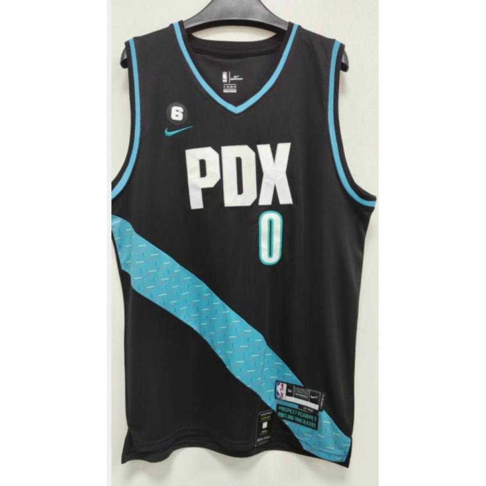 Camiseta Damian Lillard #0 Portland Trail Blazers 2023 Negro City Edition Camiseta Damian Lillard #0 Portland Trail Blazers 2023 Negro City Edition