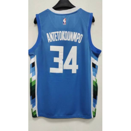 Camiseta Giannis Antetokounmpo #34 Milwaukee Bucks 2023 Azul City Edition Camiseta Giannis Antetokounmpo #34 Milwaukee Bucks 2023 Azul City Edition