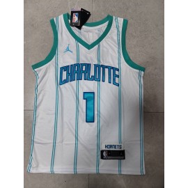 Camiseta LaMelo Ball #1 Charlotte Hornets 2022 Blanco Fan Edition