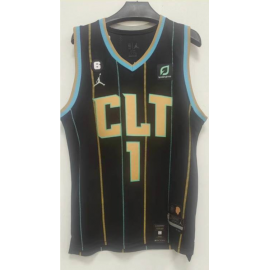 Camiseta LaMelo Ball #1 Charlotte Hornets 2023 Negro City Edition