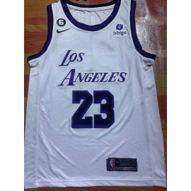 Camiseta Lebron James #23 Los Angeles Lakers 2023 Blanco