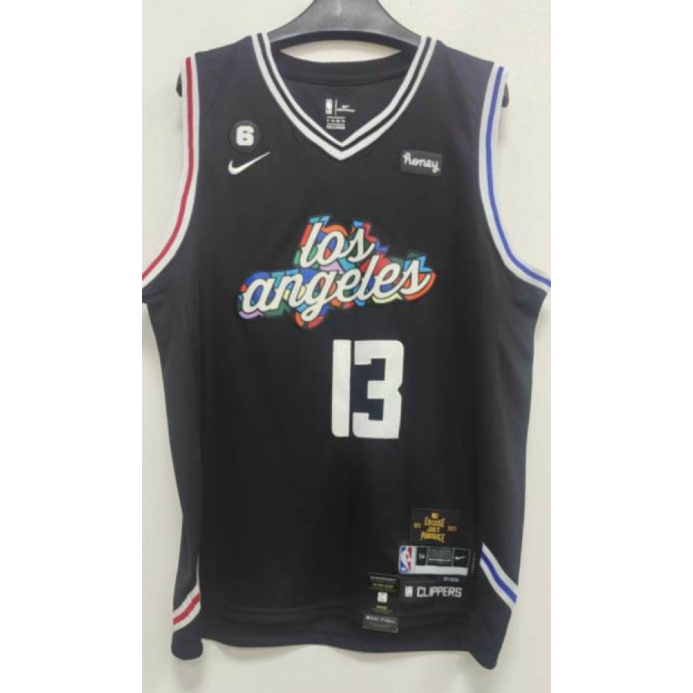 Camiseta Paul George #13 Los Angeles Clippers 2023 Negro City Edition Camiseta Paul George #13 Los Angeles Clippers 2023 Negro City Edition