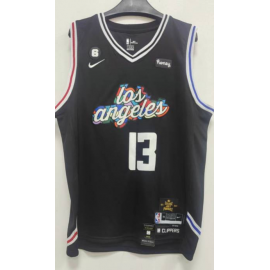 Camiseta Paul George #13 Los Angeles Clippers 2023 Negro City Edition