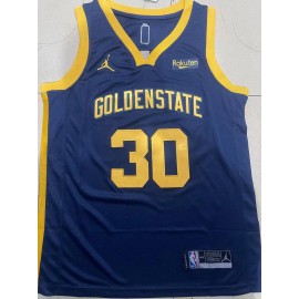 Camiseta Stephen Curry #30 Golden State Warriors 22/23 Azul Negro Fan Edition