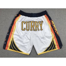 Pantalon Corto De Bolsillo Stephen Curry #30 Golden State Warriors Blanco Pantalon Corto De Bolsillo Stephen Curry #30 Golden State Warriors Blanco