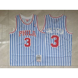 Retro Philadelphia 76ers Iverson #3 Big Meteor White NBA Jersey