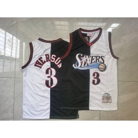 Camiseta Allen Iverson #3 Philadelphia 76ers Negro/Blanco