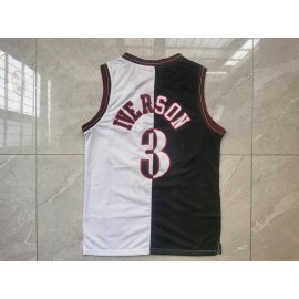 Camiseta Allen Iverson #3 Philadelphia 76ers Negro/Blanco Camiseta Allen Iverson #3 Philadelphia 76ers Negro/Blanco