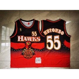 Camiseta Dikembe Mutombo #55 Atlanta Hawks Rojo
