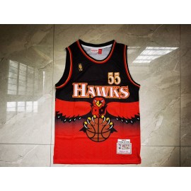 Camiseta Dikembe Mutombo #55 Atlanta Hawks Rojo Camiseta Dikembe Mutombo #55 Atlanta Hawks Rojo
