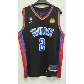 Camiseta Shai Gilgeous-Alexander #2 Oklahoma City Thunder 2023 Negro City Edition