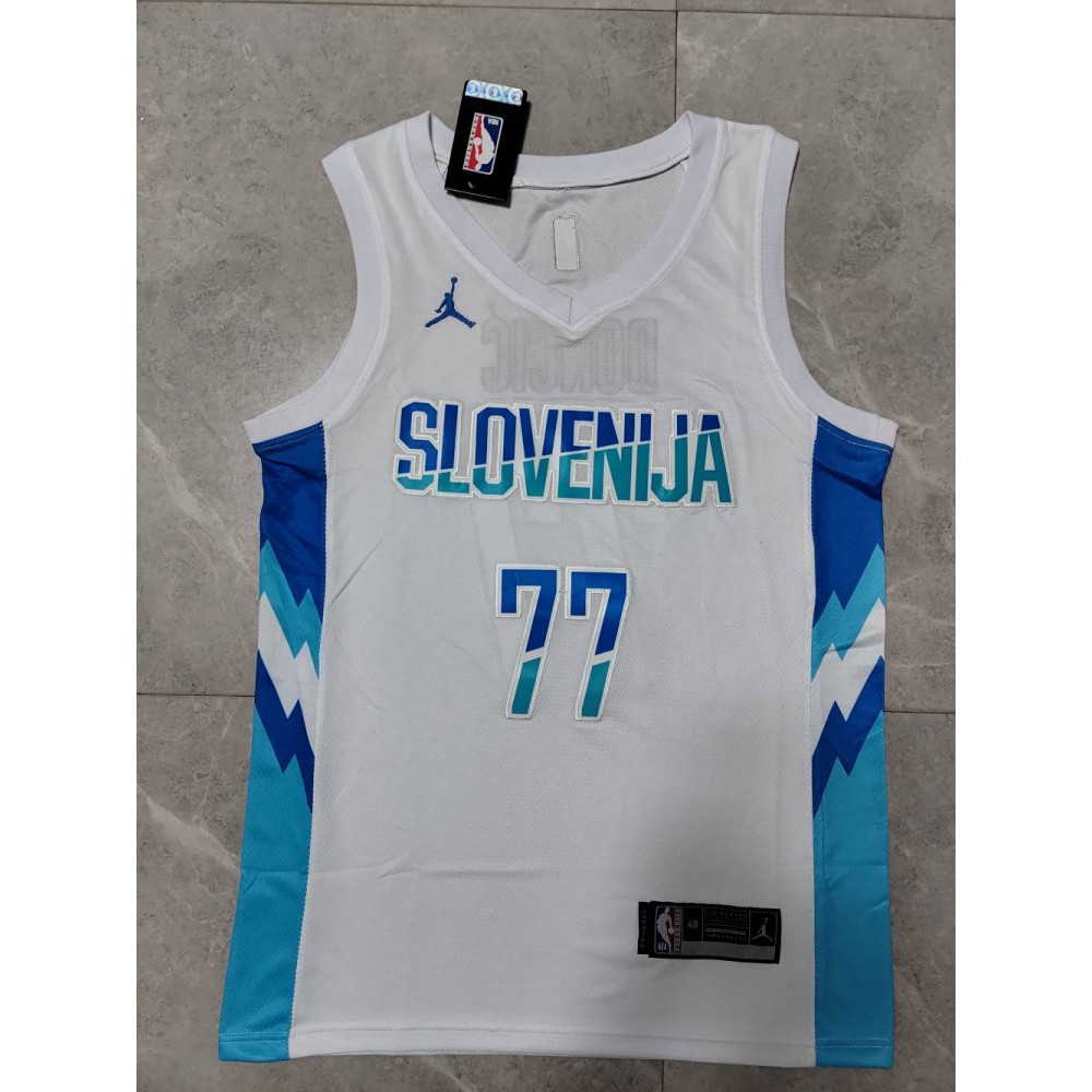 Camiseta Luka Doncic #77 La Selección Eslovenia Blanco Camiseta Luka Doncic #77 La Selección Eslovenia Blanco