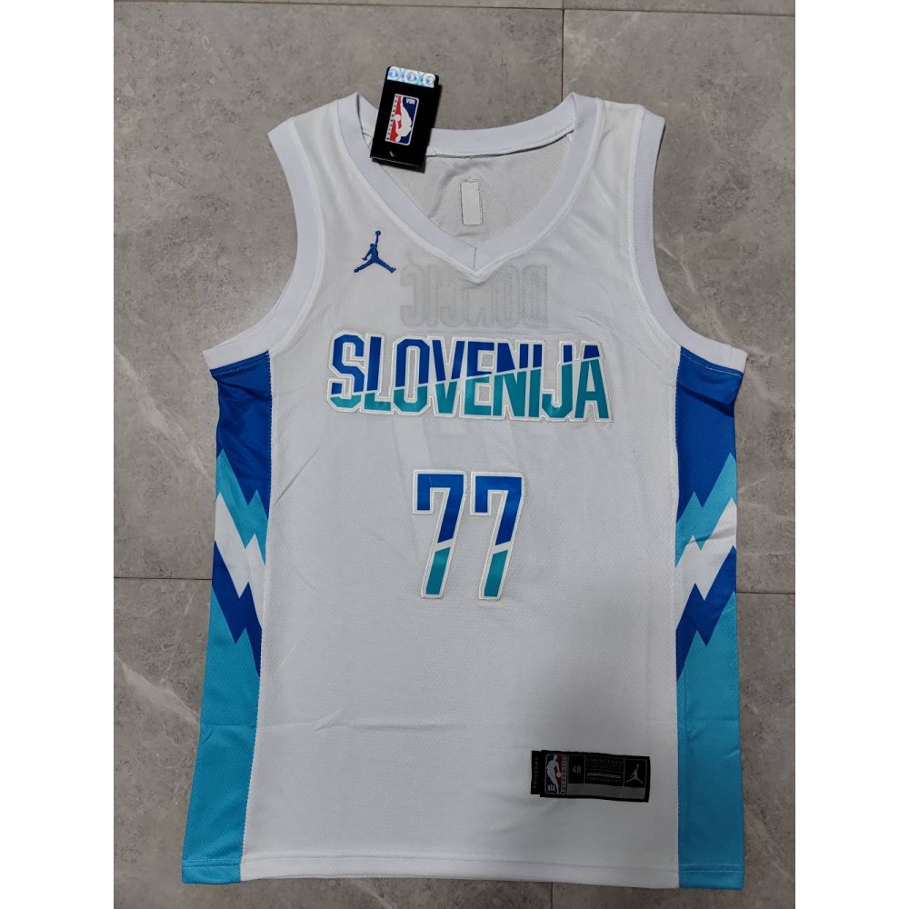 Camiseta Luka Doncic #77 Selección Eslovenia Blanco MiCamisetaNBA