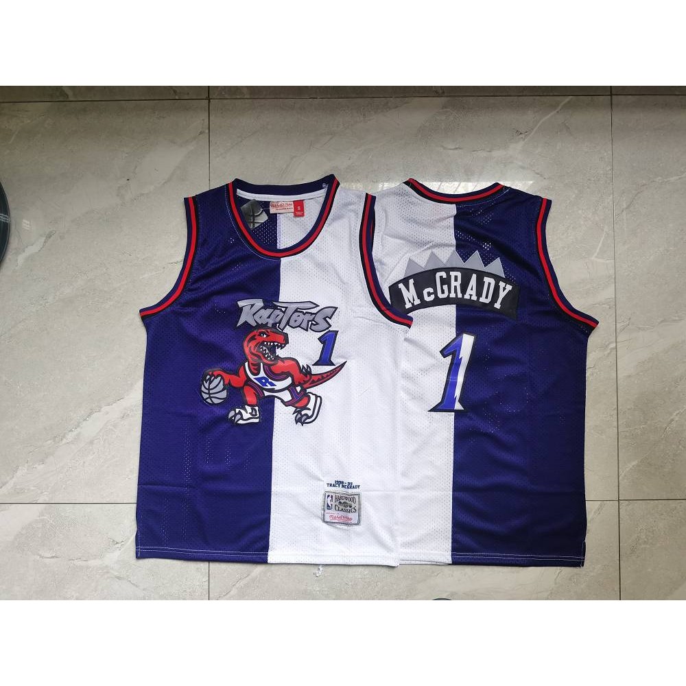 Camiseta Tracy McGrady #1 Toronto Raptors Púrpura/Blanco