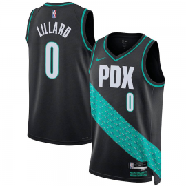 Camiseta Damian Lillard #0 Portland Trail Blazers 22/23 Negro City Edition