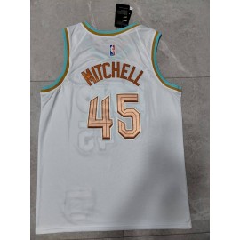 Camiseta Donovan Mitchell #45 Cleveland Cavaliers 22/23 Blanco City Edition Camiseta Donovan Mitchell #45 Cleveland Cavaliers 22/23 Blanco City Edition