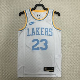 Camiseta Lebron James #23 Los Angeles Lakers 2023 Blanco