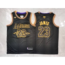 Camiseta Lebron James #23 Los Angeles Lakers Mamba Negro