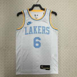 Camiseta Lebron James #6 Los Angeles Lakers 2023 Blanco Classic Edition
