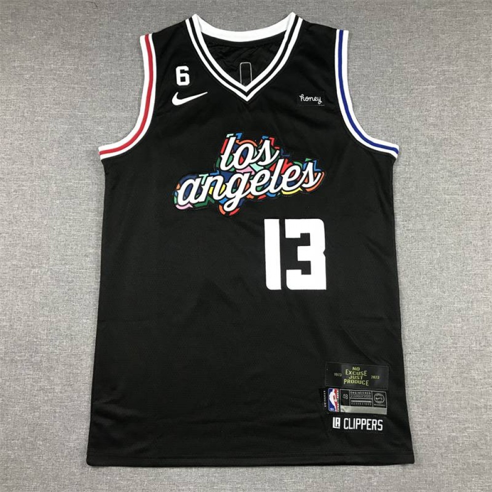 Camiseta Paul George #13 Los Angeles Clippers 2023 Negro City Edition Camiseta Paul George #13 Los Angeles Clippers 2023 Negro City Edition