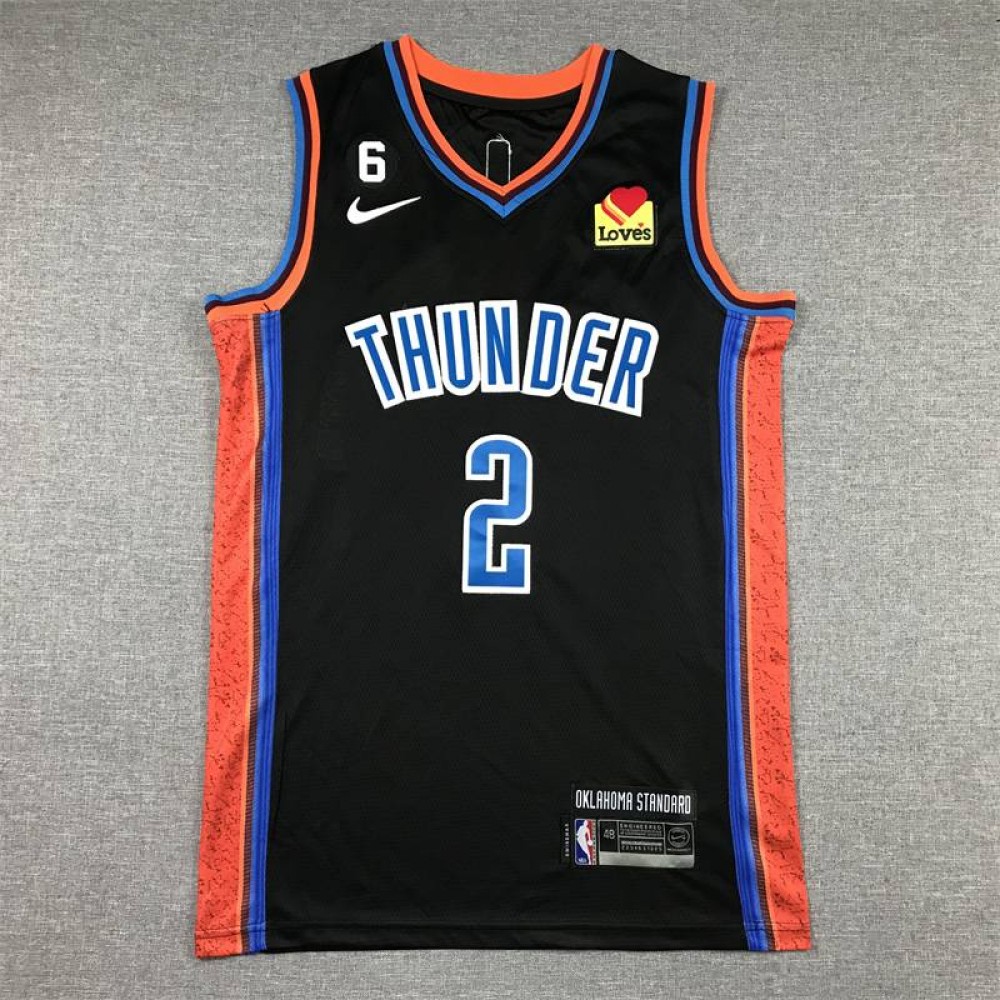 Camiseta Shai Gilgeous-Alexander #2 Oklahoma City Thunder 2023 Negro City Edition Camiseta Shai Gilgeous-Alexander #2 Oklahoma City Thunder 2023 Negro City Edition