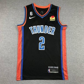 Camiseta Shai Gilgeous-Alexander #2 Oklahoma City Thunder 2023 Negro City Edition