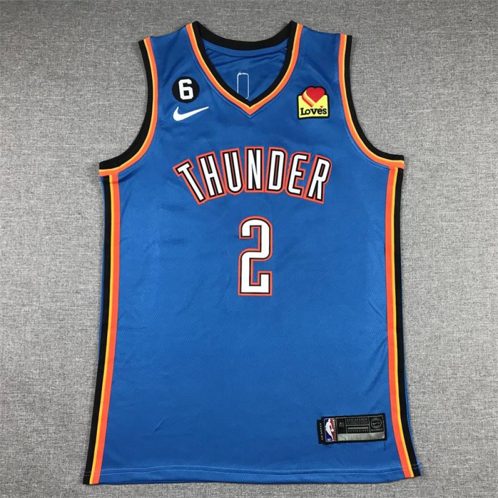Camiseta Shai Gilgeous-Alexander #2 Oklahoma City Thunder Azul