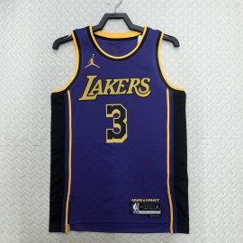 Camiseta Anthony Davis #3 Los Angeles Lakers 2023 Púrpura