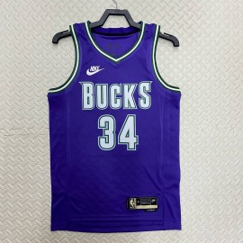 Camiseta Giannis Antetokounmpo #34 Milwaukee Bucks 2023 Azul Clásico Edition