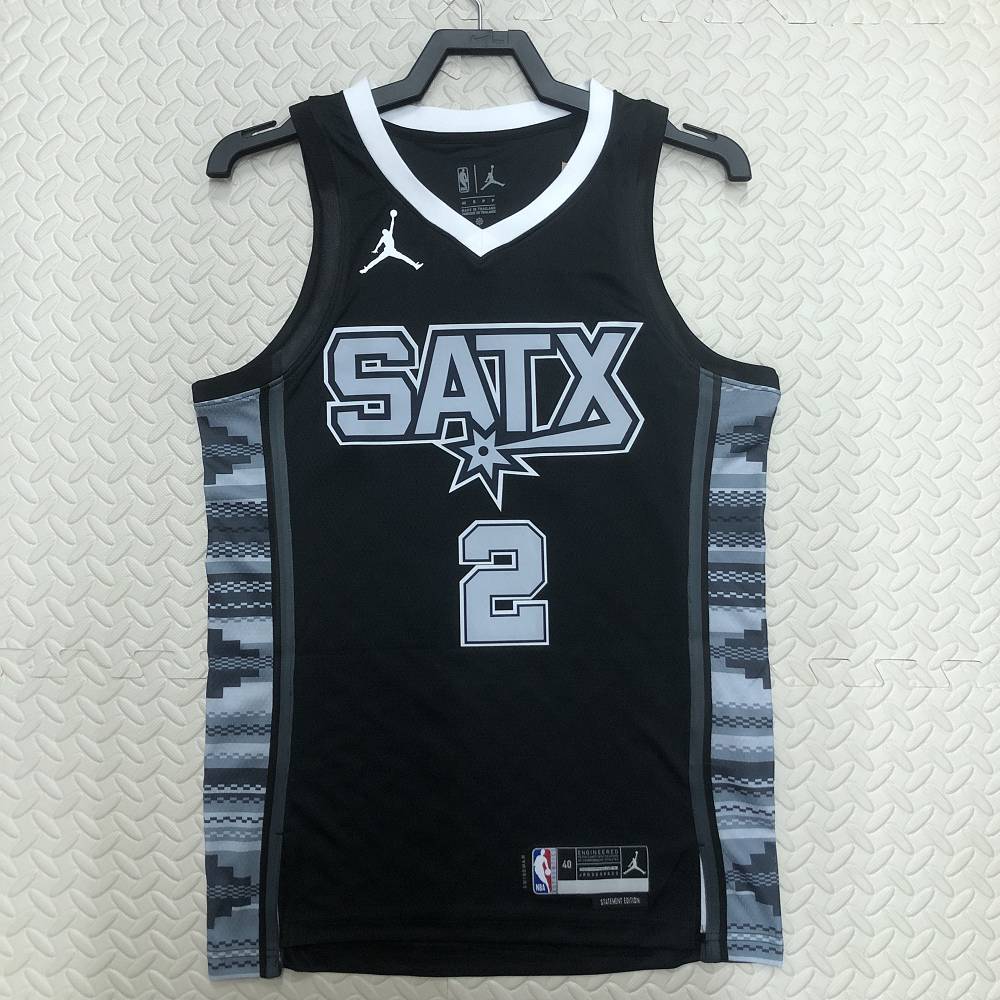 Camiseta Kawhi Leonard #2 San Antonio Spurs 2023 Negro Camiseta Kawhi Leonard #2 San Antonio Spurs 2023 Negro