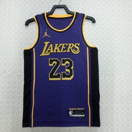 Camiseta Lebron James #23 Los Angeles Lakers 2023 Púrpura