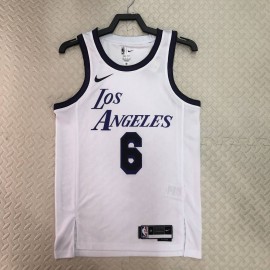 Camiseta Lebron James #6 Los Angeles Lakers 2023 Blanco City Edition