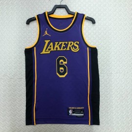 Camiseta Lebron James #6 Los Angeles Lakers 2023 Púrpura