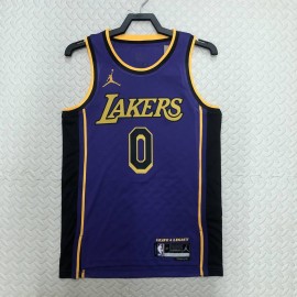 Camiseta Russell Westbrook #0 Los Angeles Lakers 2023 Púrpura