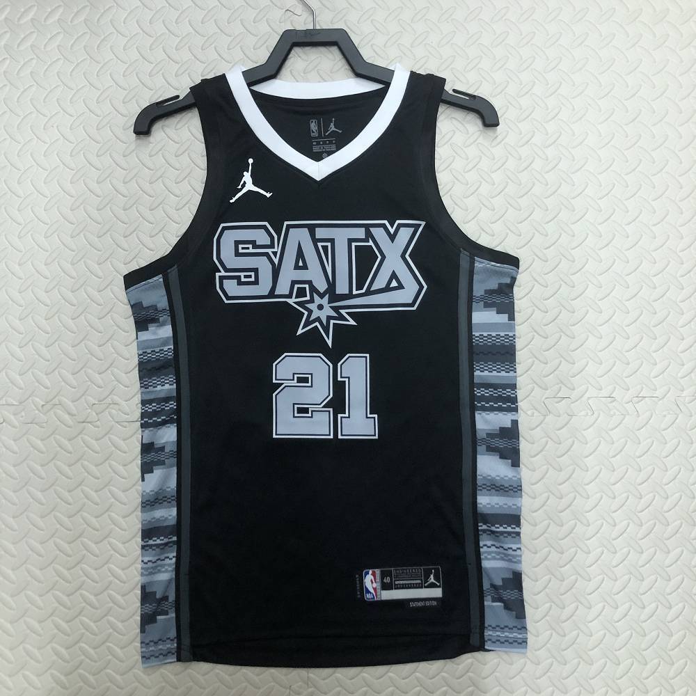 Camiseta Tim Duncan #21 San Antonio Spurs 2023 Negro