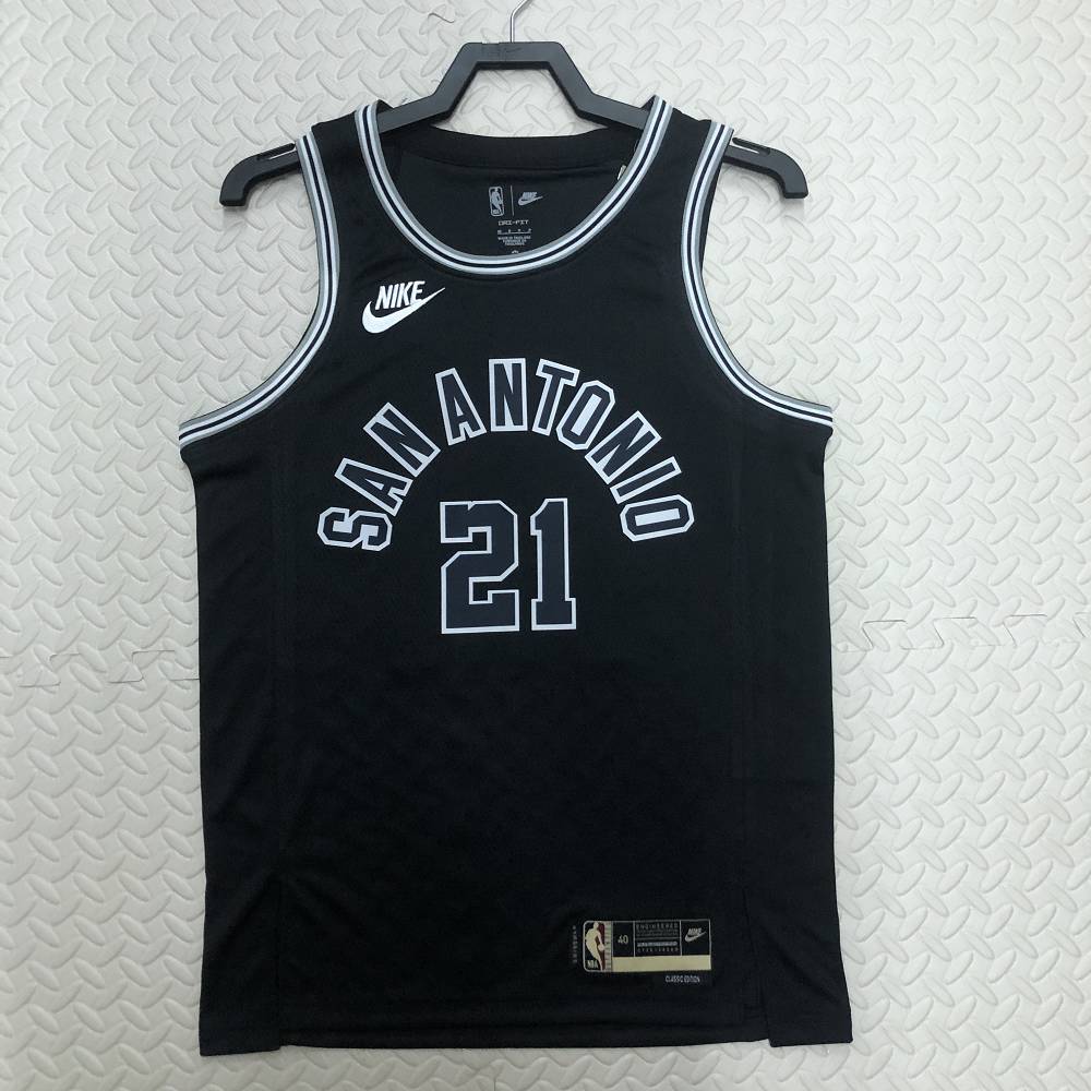 Camiseta Tim Duncan #21 San Antonio Spurs 2023 Negro Classic Edition