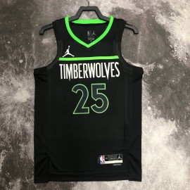 Camiseta Derrick Rose #25 Minnesota Timberwolves 2023 Edición Flyer Negro