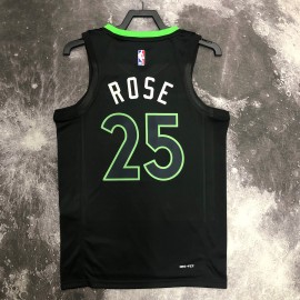 Camiseta Derrick Rose #25 Minnesota Timberwolves 2023 Edición Flyer Negro Camiseta Derrick Rose #25 Minnesota Timberwolves 2023 Edición Flyer Negro