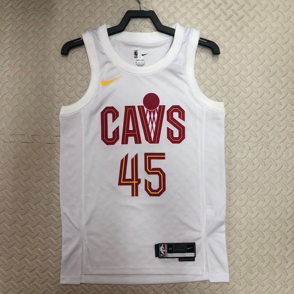 Camiseta Donovan Mitchell #45 Cleveland Cavaliers 2023 Blanco Camiseta Donovan Mitchell #45 Cleveland Cavaliers 2023 Blanco