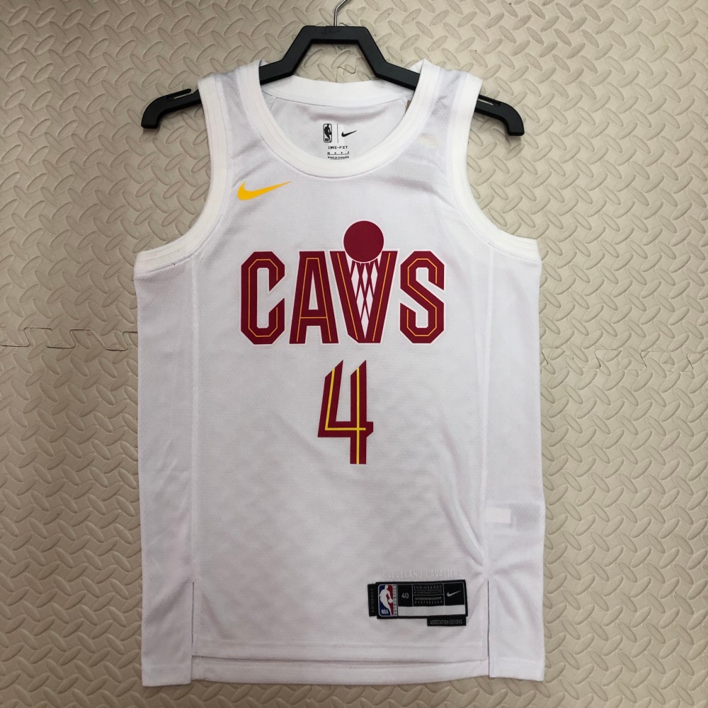 Camiseta Evan Mobley #4 Cleveland Cavaliers 2023 Blanco Camiseta Evan Mobley #4 Cleveland Cavaliers 2023 Blanco